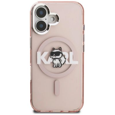 3. Karl Lagerfeld IML Choupette Sketch Logo MagSafe iPhone 16 Case - Pink