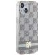 4. DKNY IML Checkered Mono Pattern & Printed Stripes MagSafe case for iPhone 15 / 14 / 13 - beige