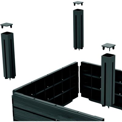 8. GARDEN BED EDGE BASE WOOD 149x75CM ANTHRACITE