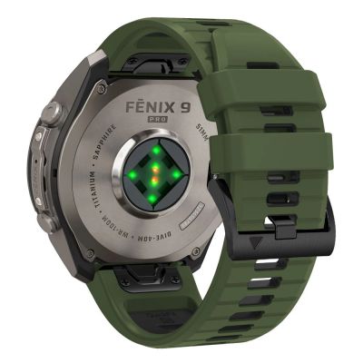 2. Tech-Protect Iconband Pro Strap for Garmin Fenix 5X / 5X Plus / 6X / 6X Pro / 7X / 8 / 8 Pro / 9 / 9 Pro (47 mm) – green-black