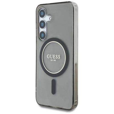 2. Guess Glitter Circle Classic Logo MagSafe case for Samsung Galaxy S25 black