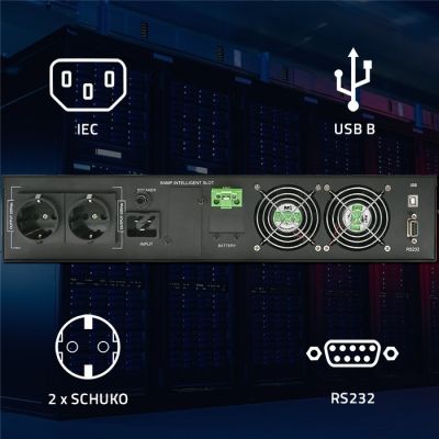 5. UPS for RACK 2.4kVA, 2400W, Power Factor 1.0, LCD, EPO, USB, On-line