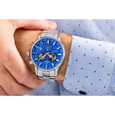 4. Men's Watch Giewont Chronograph Sapphire Silver Blue GW4580-B3