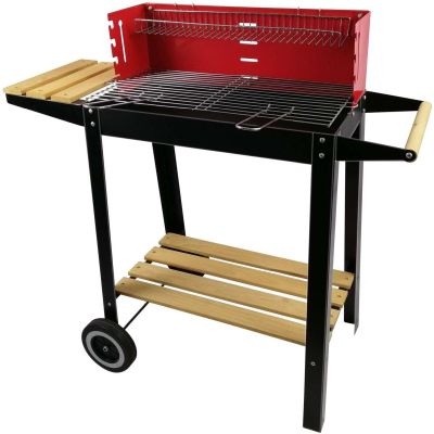 4. GARDEN GRILL CART 85x42x83CM RED