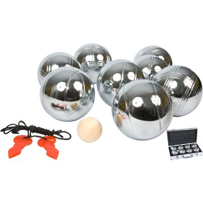 15. 8-PIECE PETANQUE BALLS - BOULE PETANQUE ALUMINUM SUITCASE ENERO