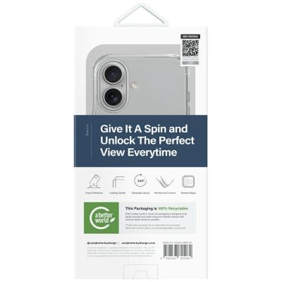 3. Uniq Swivix 360 Rotating Kickstand Case for iPhone 16 - Transparent