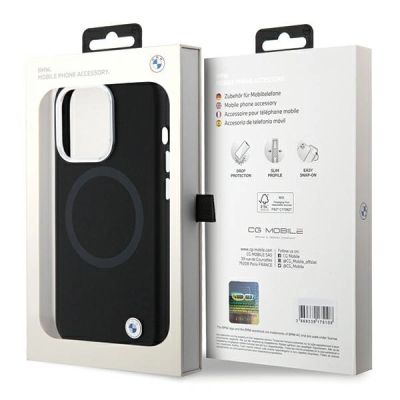 8. BMW Signature Liquid Silicone MagSafe case for iPhone 15 Pro Max - black