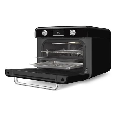 18. Smeg COF01BLEU Small Black Steam Oven Buttons, Rotary