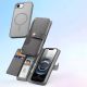 4. Dux Ducis Lawa Leather Case for iPhone 16e / 17e with Detachable Magnetic Wallet - Gray