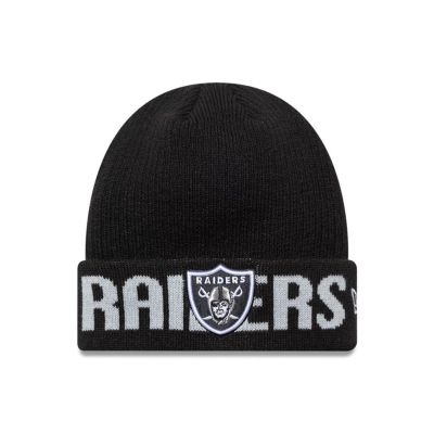 New Era NFL Las Vegas Raiders Wordmark Black Cuff Knit Beanie - 60691248