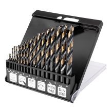 HSS-CNC metal drill bits, 124°, "Pro-Tec", 1.0-10.0 mm, set of 19