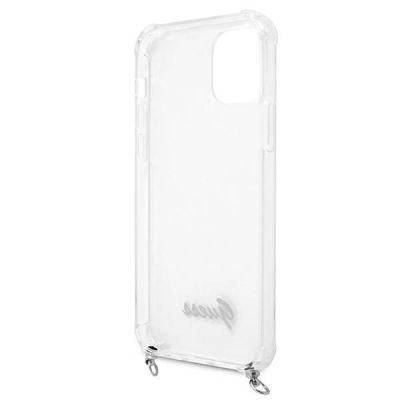 7. Guess GUHCP12MKC4GSSI iPhone 12/12 Pro 6.1" Transparent hardcase 4G Silver Chain