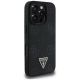 4. Guess Grained Hot Stamp Peony Triangle Logo MagSafe Case for iPhone 16 Pro - Black