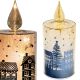 DECORATIVE GLASS CANDLE WARM WHITE LED 21CM