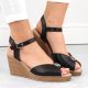 10. Leather wedge sandals with a decoration Filippo W PAW526B black