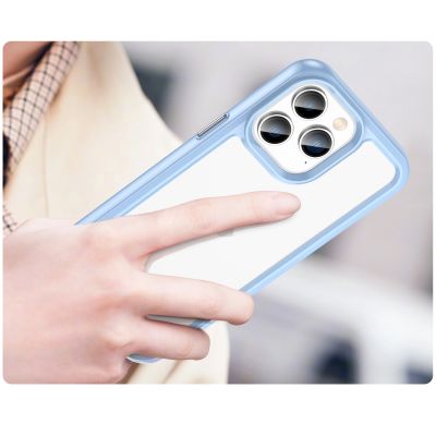 5. Outer Space Case iPhone 14 Pro Max hard case with a gel frame blue