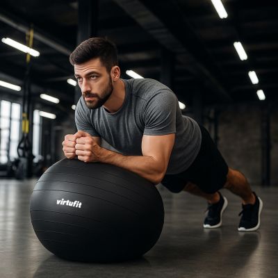 17. VIRTUFIT ANTI-BURST PRO GYM BALL WITH PUMP GREY 65 CM