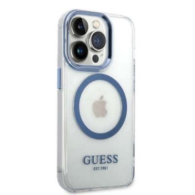 4. Guess GUHMP14XHTRMB iPhone 14 Pro Max 6.7" blue/blue hard case Metal Outline Magsafe