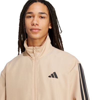 14. Men's adidas Sportswear Basic 3-Stripes Woven Tracksuit Beige JX3149