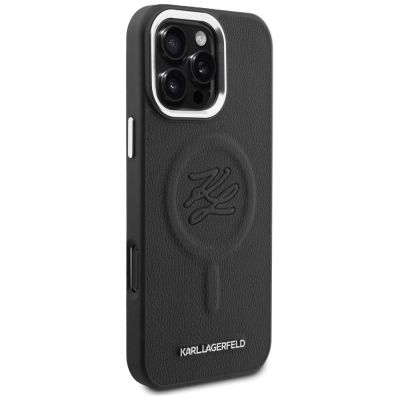 4. Karl Lagerfeld Embossed Ring Initials MagSafe Case for Samsung Galaxy S26 - Black