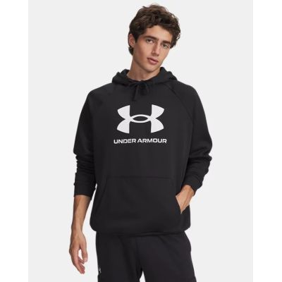 2. Under Armour Rival Fleece Logo Hoodie – black/white