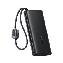 Baseus EnerFill FC41 25000mAh 145W Power Bank with Digital Display and Built-in Dual USB-C Cable - Black