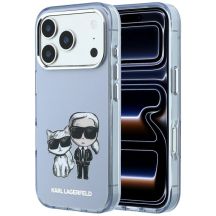 Karl Lagerfeld IML Karl&Choupette Bodies Sketch Print MagSafe case for iPhone 17 Pro Max / 18 Pro Max - light blue