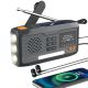 Extralink Bluetooth Solar Emergency Radio with Crank Dynamo Powerbank 4000mAh with SOS Flashlight BT-4000 Portable Analog and Digital Black, Orange