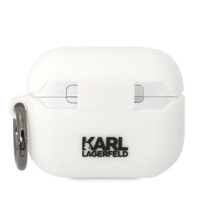 2. Karl Lagerfeld KLACAPSILKCW AirPods Pro cover white/white Silicone Karl & Choupette