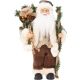 CHRISTMAS DECORATIVE SANTA CLAUS STANDING DELUXE 30CM BROWN