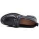 4. Women's leather loafers, black, Vinceza 133115