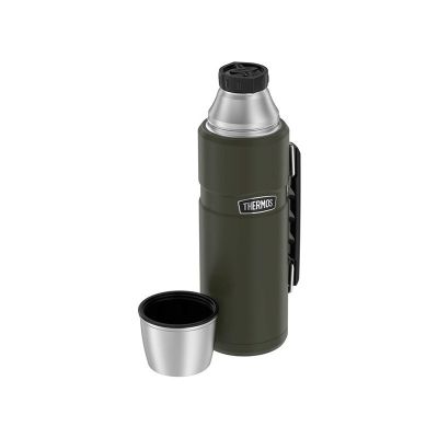 2. Thermos with drink holder 470 ml THERMOS - army green