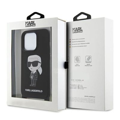 7. Karl Lagerfeld KLHCP15XSCBSKNK iPhone 15 Pro Max 6.7" hardcase black/black Crossbody Silicone Ikonik