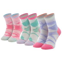 Skechers 3PPK Girls Casual Fancy Tie Die Socks SK41076-6064 Multicolored 27-30