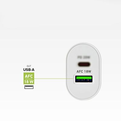 11. SBS TETRPD20W 20W USB-A USB-C Wall Charger with Power Delivery - White