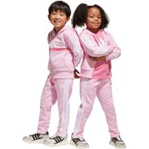 adidas Seasonal Essentials Tiberio 3-Stripes Fleece Tracksuit for Kids Pink JI6206