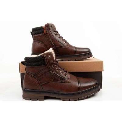 9. Wrangler men's shoes Gillen leather brown insulated ankle boots