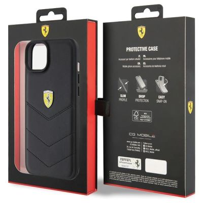 8. Ferrari FEHCP15MRDUK iPhone 15 Plus 6.7" black/black hardcase Quilted Metal Logo