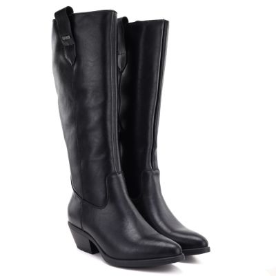 4. Women's leather cowboy boots black Big Star UU274521