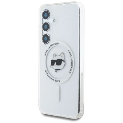 2. Case Karl Lagerfeld Button Choupette Head Printed Logo MagSafe Samsung Galaxy S25 white