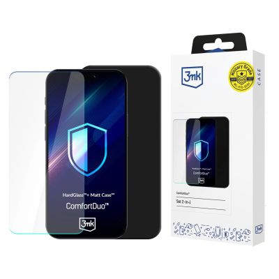 2. HardGlass™ Tempered Glass Set with Matt Case™ 3mk ComfortDuo for Samsung Galaxy A17 5G - Black