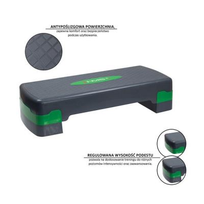 50. Aerobics step HMS AS003 green/gray