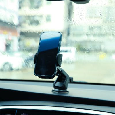 19. Joyroom car phone holder with telescopic extendable arm for dashboard and windshield black (JR-ZS259)