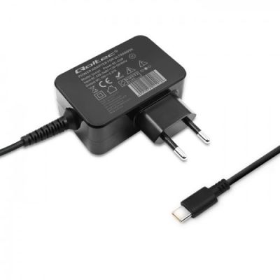 6. QOLTEC WALL CHARGER 65W | 5-20V | 3-3.25A | USB TYPE C | PD | BLACK