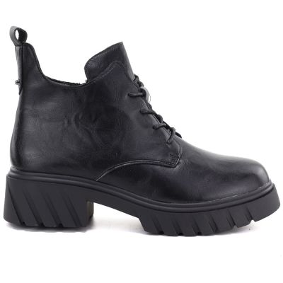 2. Women's leather ankle boots on a black platform M.Daszyński SFY2502-11ac