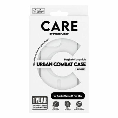 4. CARE by PanzerGlass Urban Combat Case MagSafe for iPhone 15 Pro Max - White