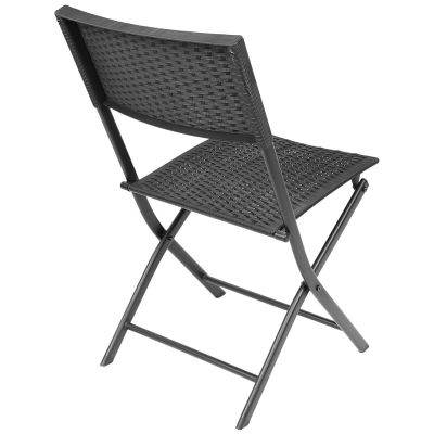 36. BALCONY FURNITURE SET TABLE 58X58X70CM AND 2 BLACK CHAIRS