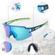 4. Rockbros Polarized Cycling Glasses with UV Protection and Corrective Insert Blue Lenses - Blue