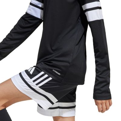 15. adidas Squadra 25 Long Sleeve Jersey for Kids Black and White JJ0047