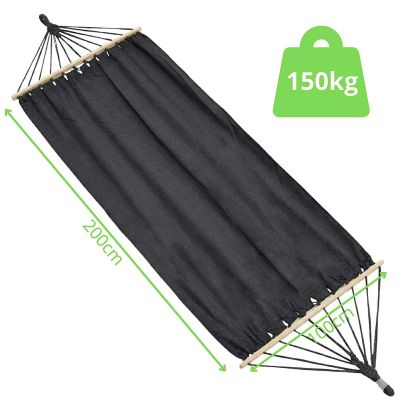 6. GARDEN HAMMOCK 1 PERSON 200X100CM WITH SPREADER 1064055 ANTHRACITE